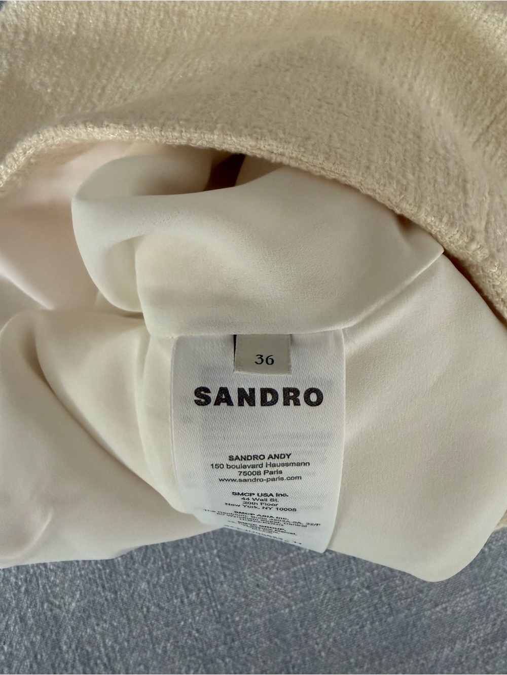 Sandro Cream One-Piece (Size 36)
